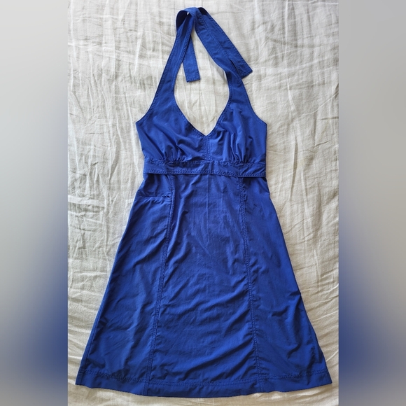 Athleta 'Pack Everywhere' Electric Blue Halter Dress 4P - Picture 2 of 5